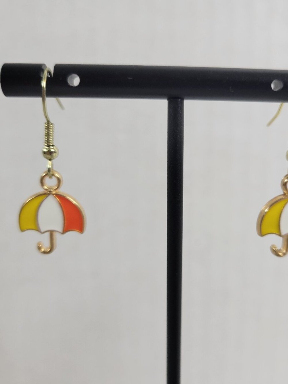 Umbrella Dangle Earrings Women Gold Tone Alloy Novelty Multicolored Jewelry E43E